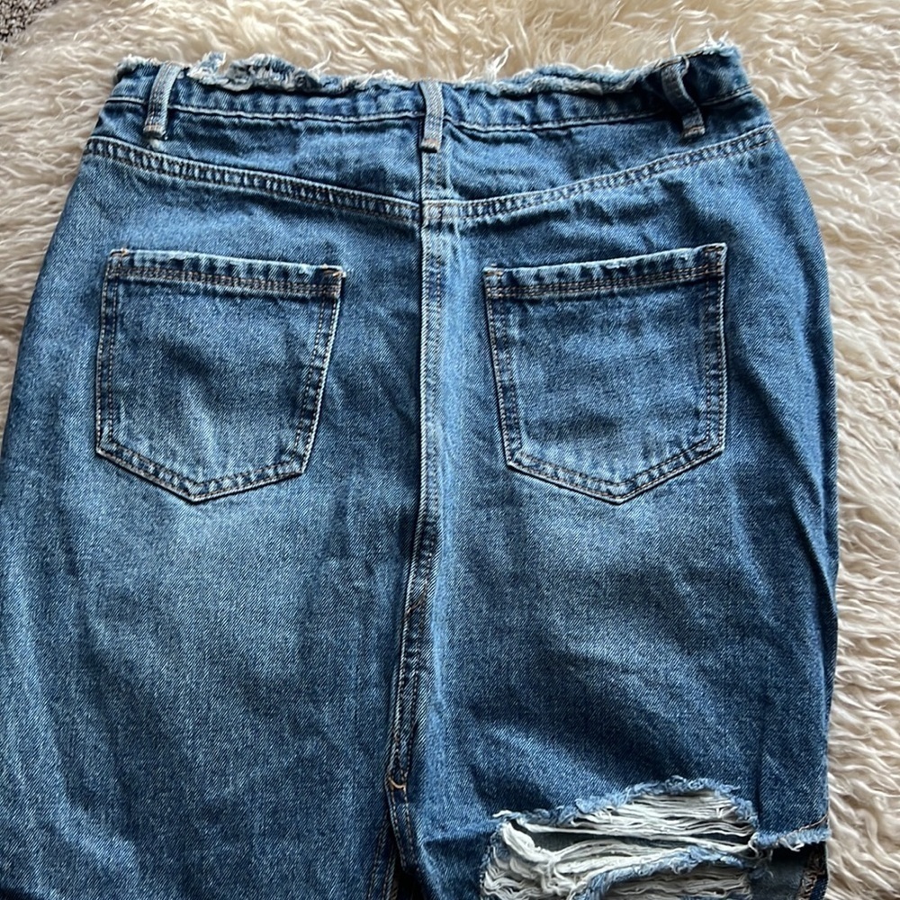 Missguided Blue Denim Distressed Mini Skirt - Picture 8 of 12